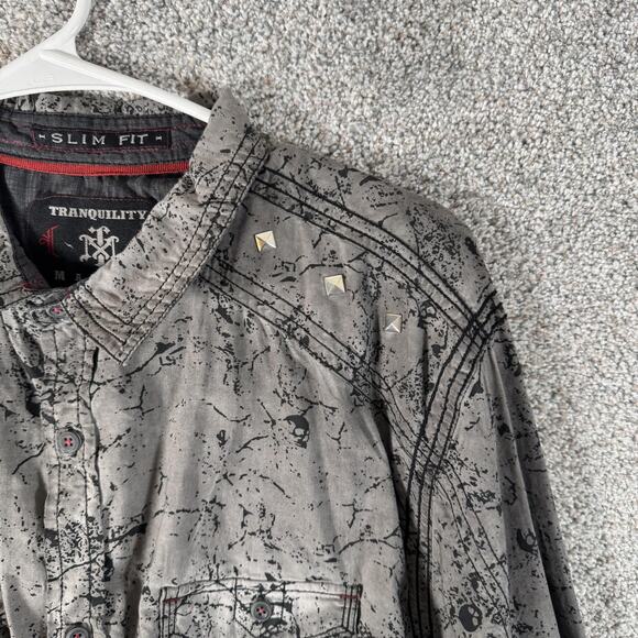Tranquility Mayhem Shirt XL Western Studded Moto Punk Rockstar Grunge Goth Edgy - Picture 15 of 16